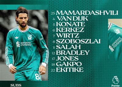 Jogo fora de casa do Liverpool contra o Brentford: Wirtz e Ekitic começam, Salah continua jogando