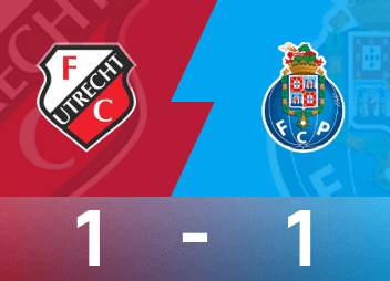 Relatório da Liga Europa: Sainz marcou o empate, o Porto empatou 1-1 com o Utrecht, com dez jogadores