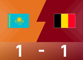 Relatório de previsão da Copa da Europa: Bélgica 1-1 Cazaquistão com dez jogadores, perdeu a promoção